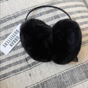 Urban Outfitters Black Plush Earmuffs